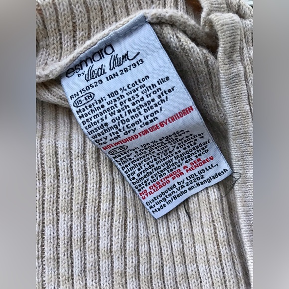 Ladies ESMARA By Heidi Klum Tan Boxy Comfortable & Cute Sweater Top S 4 6 - Picture 6 of 9